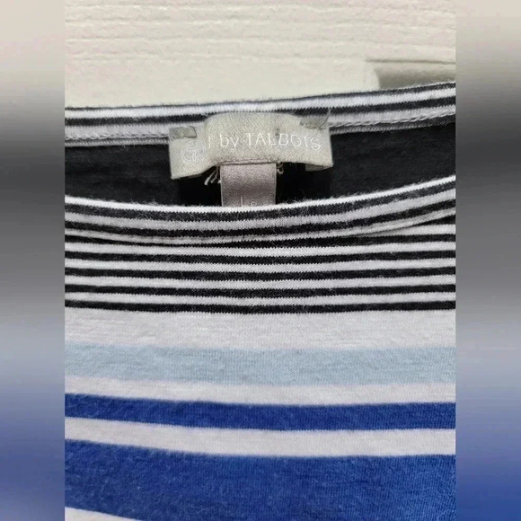Talbots Womens Striped Side Tie 3/4 Sleeve Top Size Large - Picture 3 of 3